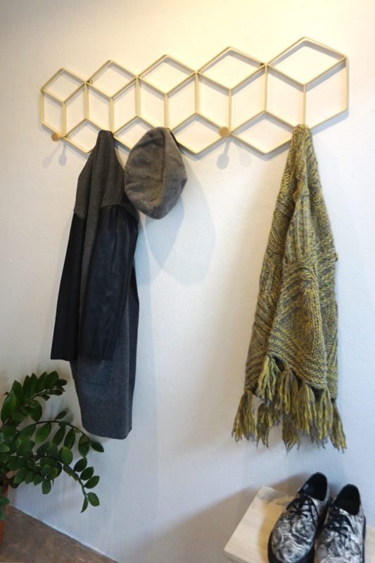 Handmade grilles coat rack light blue colour with creative patterned design